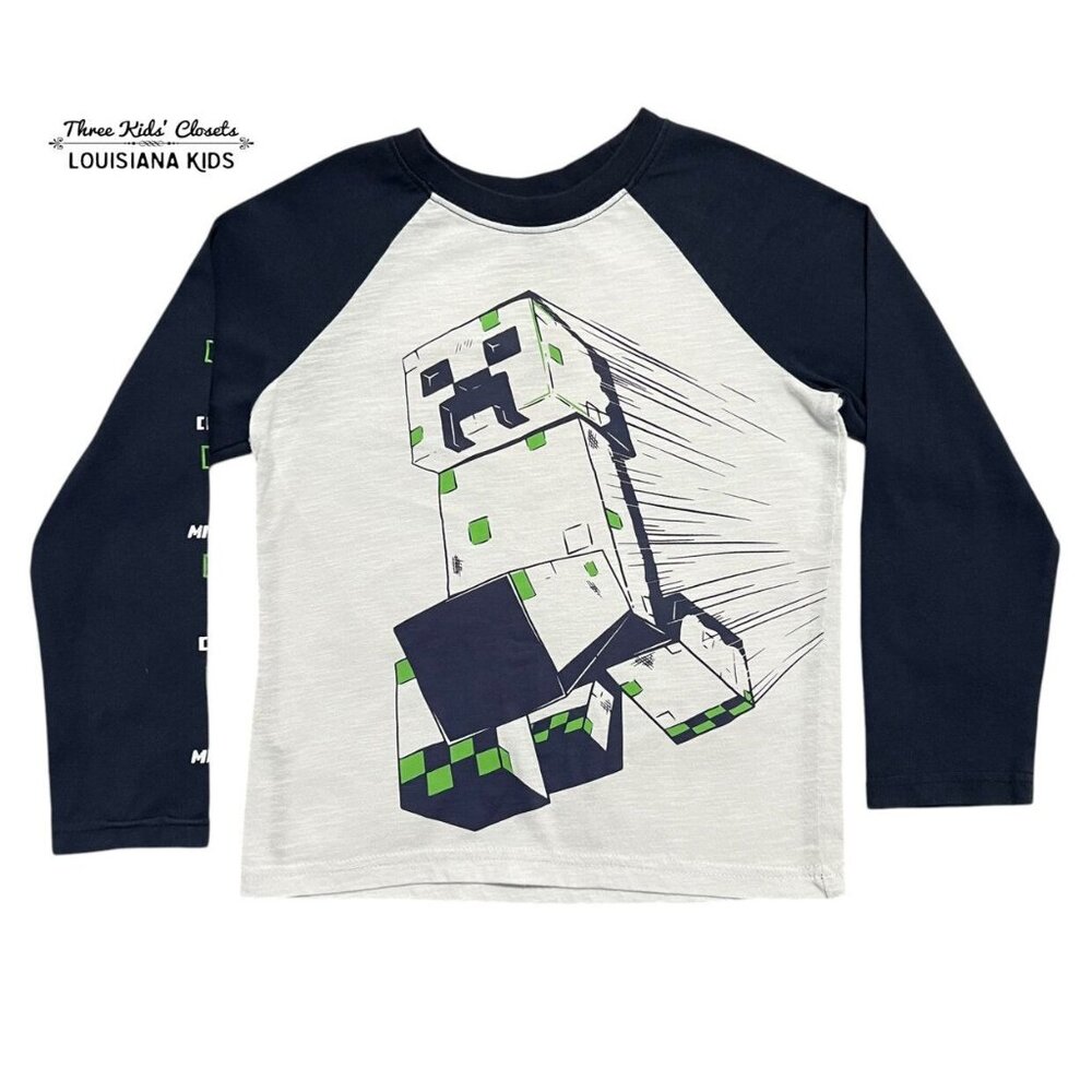 Minecraft 5-6Y Creeper Raglan Shirt